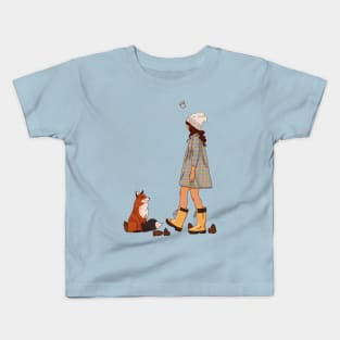 The Girl and the Fox Kids T-Shirt